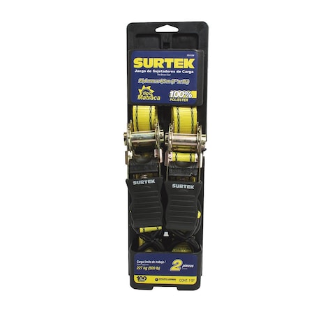 Surtek Tie downs and tensors ratcheting set with 2 pieces 4.5m 151154